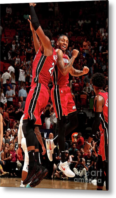 Rodney Mcgruder Metal Print featuring the photograph Rodney Mcgruder and Hassan Whiteside by Issac Baldizon