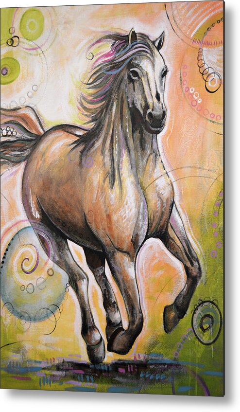 Horse Metal Print featuring the painting Run Free by Amy Giacomelli