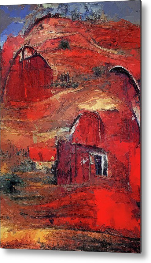 Rural Red Metal Print featuring the painting Rural Red by Dan Sproul