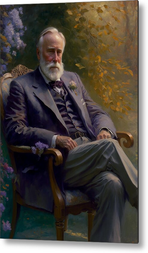 Portrait Metal Print featuring the painting Rutherford B. Hayes by Kai Saarto