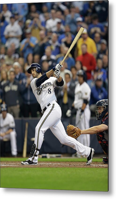 Home Base Metal Print featuring the photograph Ryan Braun by Mike Mcginnis