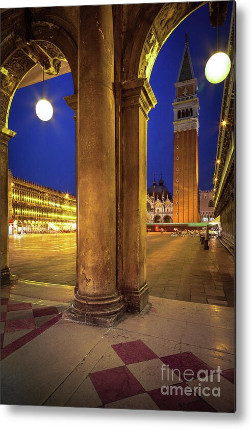 Europe Metal Print featuring the photograph San Marco at Night by Inge Johnsson