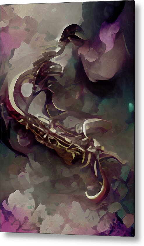  Metal Print featuring the digital art Saxophone by Michelle Hoffmann