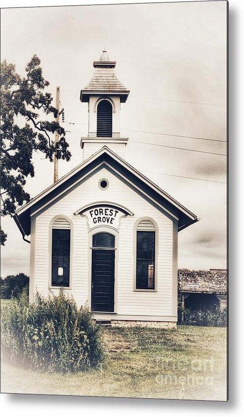 Midwest One Room School House Metal Print featuring the photograph School days of the past by Laurie Wilcox