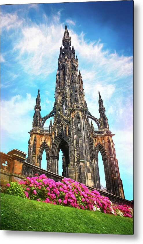 Edinburgh Metal Print featuring the photograph Scott Monument Edinburgh Scotland by Carol Japp