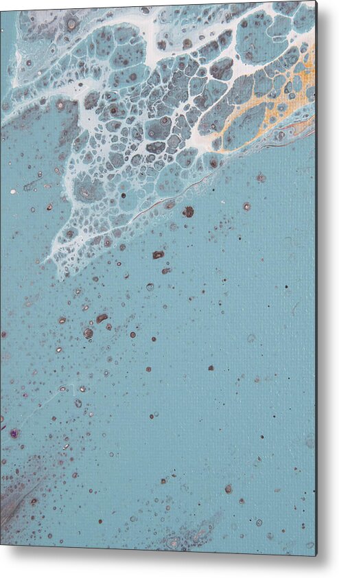 Abstract Metal Print featuring the painting Seafoam Abstract 2 by Jani Freimann