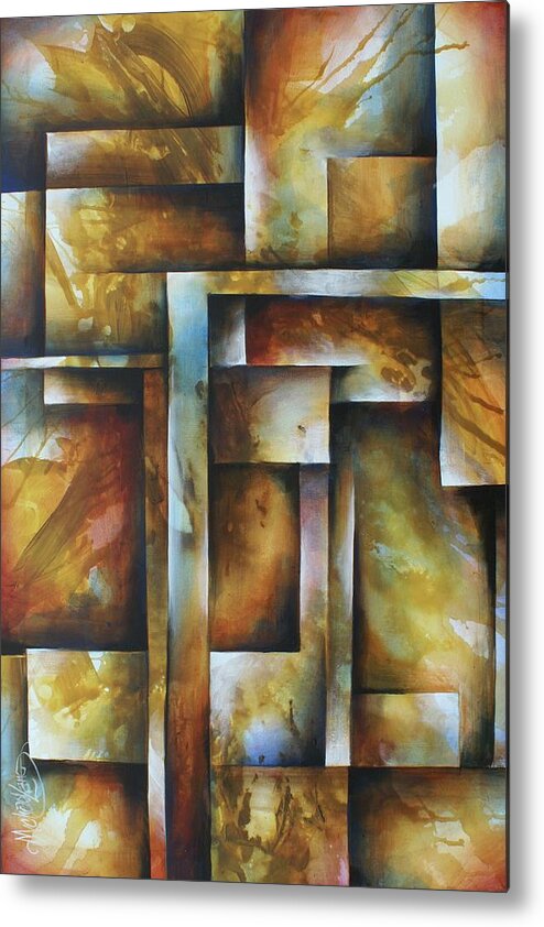Cubism Metal Print featuring the painting Stop by Michael Lang