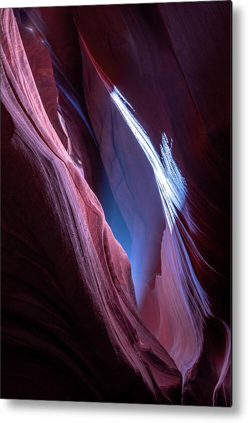 Antelope Canyon Metal Print featuring the photograph Shining through the Darkness by Kim Sowa