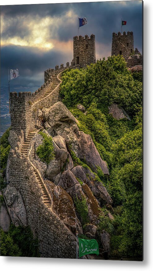 Castle Of The Moors Metal Print featuring the photograph Sintra Moorish Castle 1 by Micah Offman