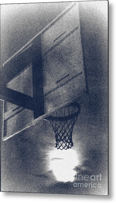 Basketball Metal Print featuring the photograph Slam Dunk the Night by Heather Kirk
