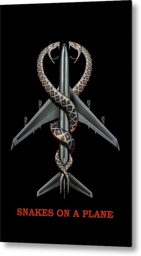 Snakes On A Plane Metal Print featuring the mixed media Snakes on A Plane by Movie Poster Prints