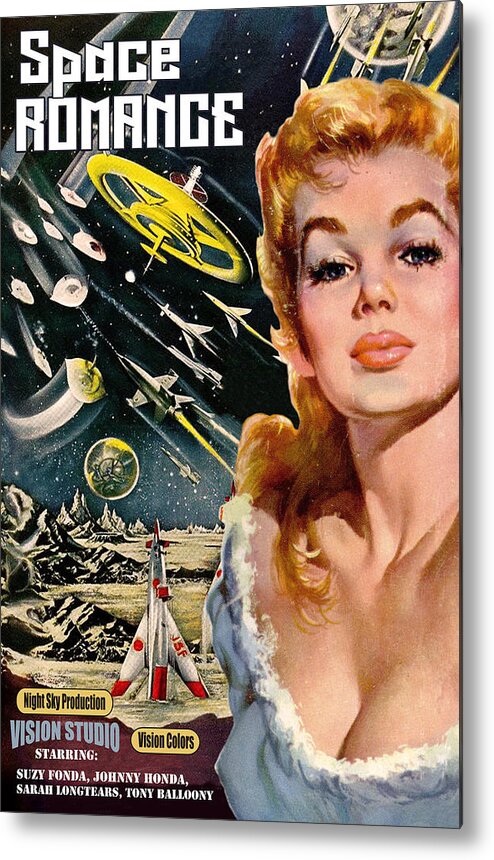 Pinup Metal Print featuring the digital art Space Romance by Long Shot