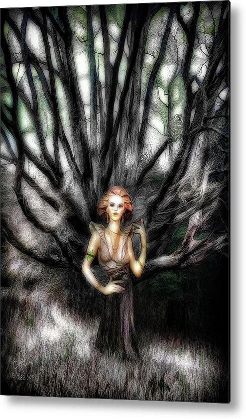 Woman Metal Print featuring the digital art Spirit of the Trees by Pennie McCracken