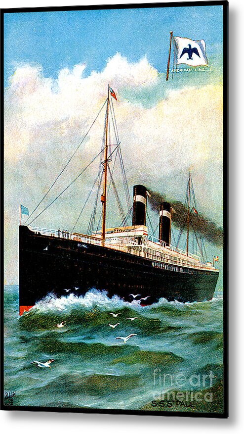 Paul Metal Print featuring the painting SS Saint Paul Cruise Ship by Unknown