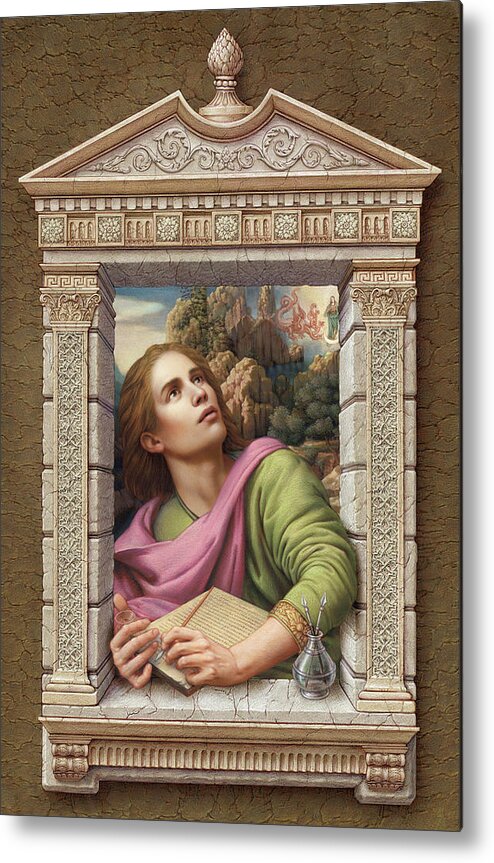 Christian Art Metal Print featuring the painting St. John of Patmos 2 by Kurt Wenner