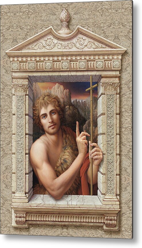 Christian Art Metal Print featuring the painting St. John the Baptist by Kurt Wenner