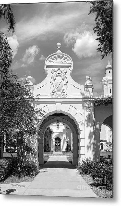 College Of Law Metal Print featuring the photograph Stetson University College of Law Plaza Mayor Gate by University Icons