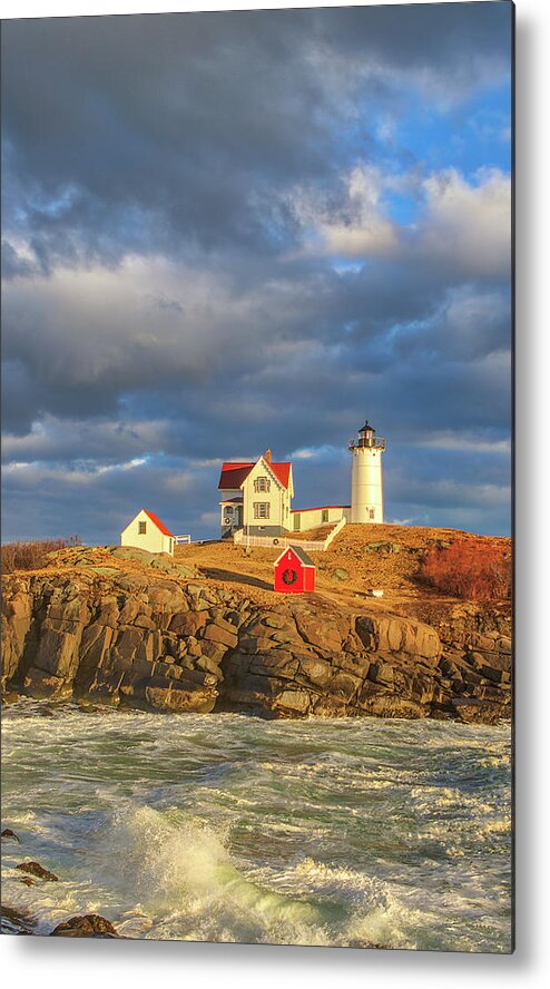 Nubble Light Metal Print featuring the photograph Storm Hour at Cape Neddick Nubble Lighthouse by Juergen Roth
