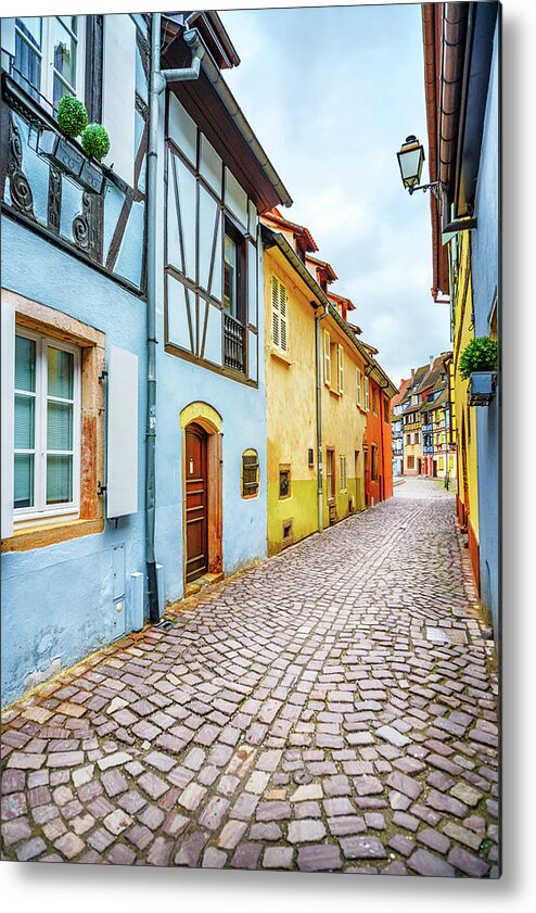 Alsace Metal Print featuring the photograph Street of Alsace, Colmar by Stefano Orazzini