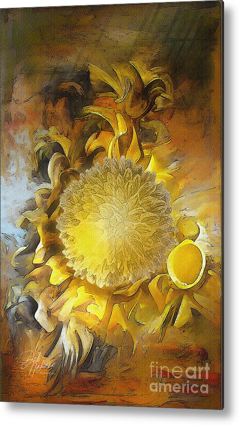 Flower Metal Print featuring the digital art Sunflowermum by Deb Nakano