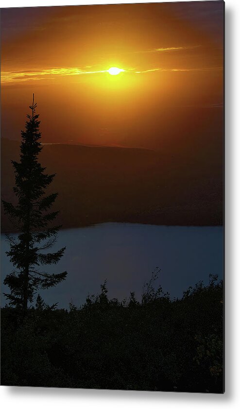 Eagle Lake Metal Print featuring the photograph Sunset After A Clearing Storm -Cadillac Mountain by Stephen Vecchiotti