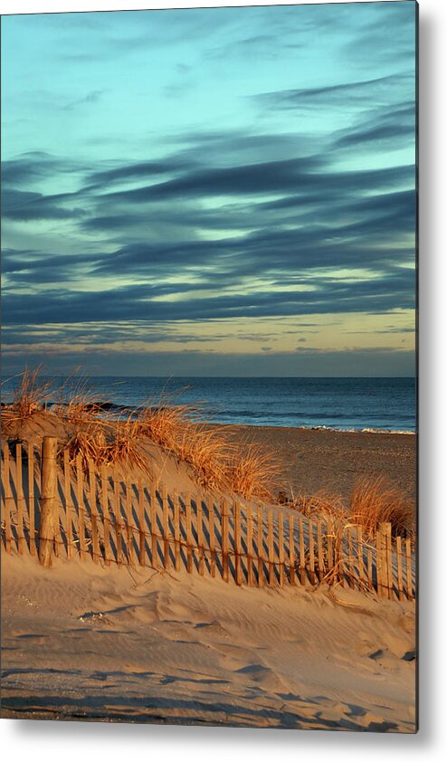 Beach Metal Print featuring the photograph Sunset Fence by Seth Love