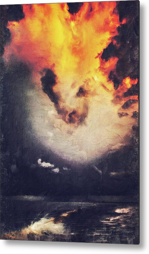 Sunset Metal Print featuring the painting Sunset, My Favorite Color - 01 by AM FineArtPrints