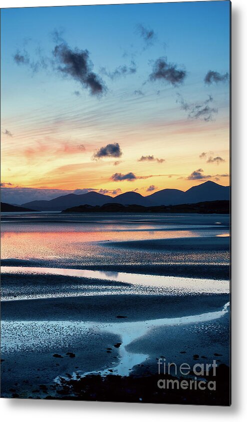 Sunset Metal Print featuring the photograph Sunset over Seilebost Beach Isle of Harris Scotland by Tim Gainey