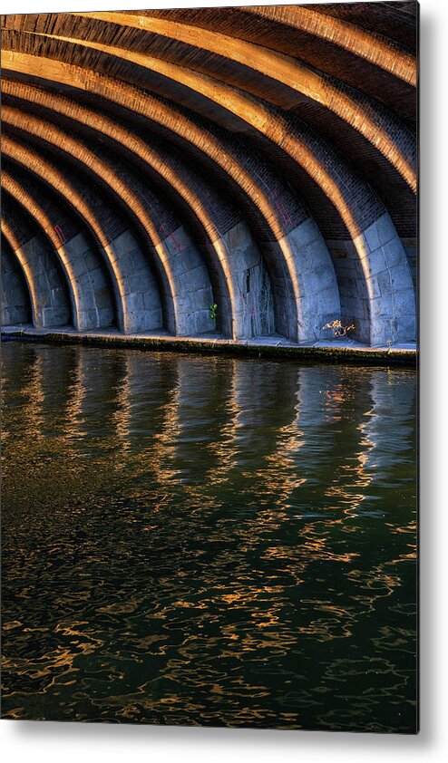 Abstract Metal Print featuring the photograph Sunset Under The Bridge by Artur Bogacki