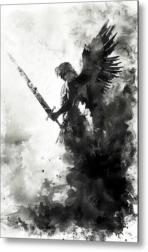 Religion Metal Print featuring the painting Sword of Celestial Valor, 06 by AM FineArtPrints