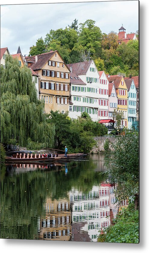 Tubingen Metal Print featuring the photograph Neckar River Punt Boat Ride by Robert VanDerWal