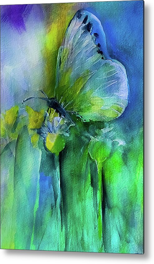 Butterfly Metal Print featuring the painting The Beautiful Life Of A Bug by Lisa Kaiser