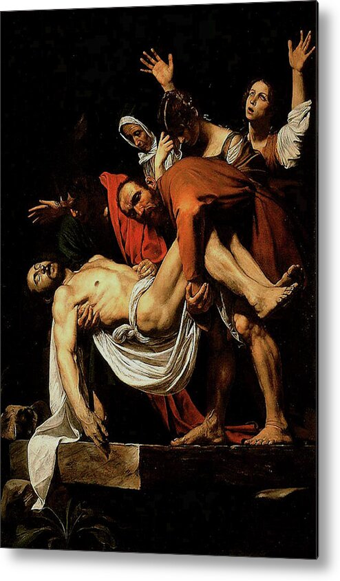 Death Metal Print featuring the painting The Entombment of Christ by Michelangelo Merisi da Caravaggio