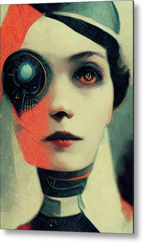Cyborg Metal Print featuring the digital art The Future by Nickleen Mosher