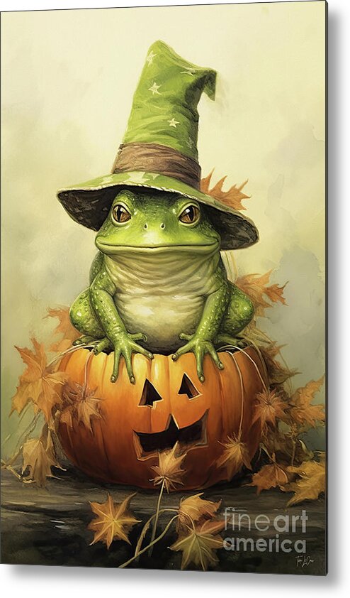  Frog Metal Print featuring the painting The Little Wizard by Tina LeCour