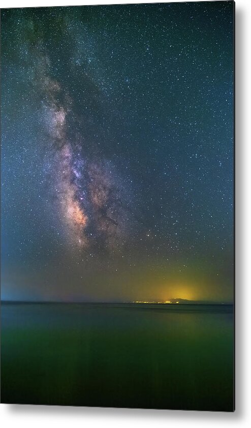 Milky Way Metal Print featuring the photograph The Milky Way Over The Sea by Alexios Ntounas