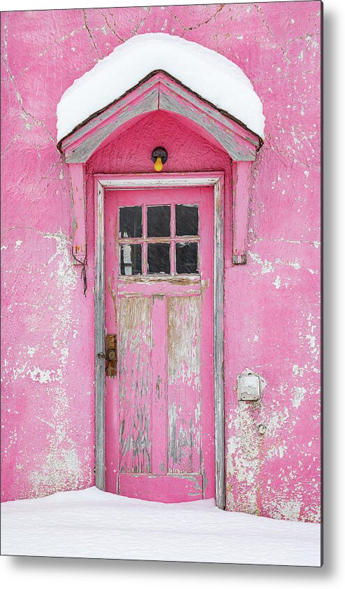 Door Metal Print featuring the photograph The Pink Door by Darren White