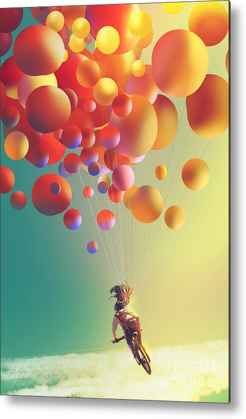 Acrylic Metal Print featuring the painting The Sky Traveller by Tithi Luadthong