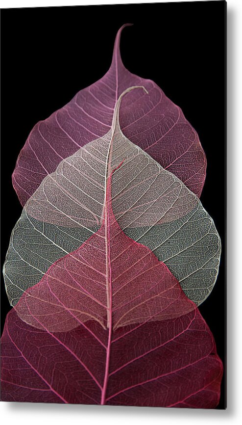 Leaves Metal Print featuring the photograph Threesome by Maggie Terlecki