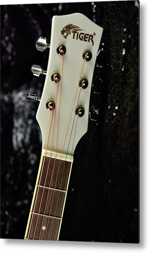 Tiger Guitar Metal Print featuring the photograph Tiger Neck by Neil R Finlay