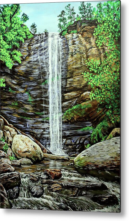 Waterfall Metal Print featuring the painting Toccoa Falls by Karl Wagner