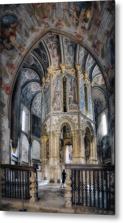 Tomar Metal Print featuring the photograph Tomar - Interior of the Round church by Micah Offman