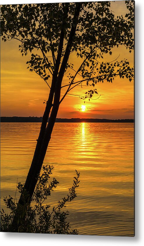 Traverse Bay Sunset Metal Print featuring the photograph Traverse Bay Sunset by Dan Sproul