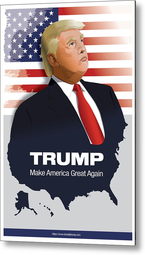Maga Metal Print featuring the digital art Trump 2016 Poster by Emerson Design