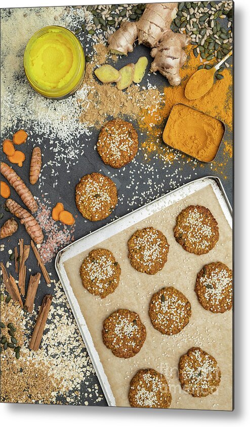 Turmeric Metal Print featuring the photograph Turmeric and Ginger Cookies by Tim Gainey