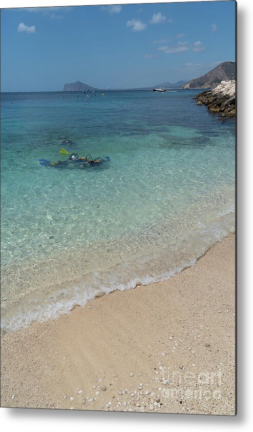 Mediterranean Metal Print featuring the photograph Turquoise blue sea water and diving in Calpe by Adriana Mueller