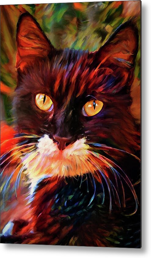 Tuxedo Cats Metal Print featuring the digital art Tuxedo Cat Art by Peggyollins