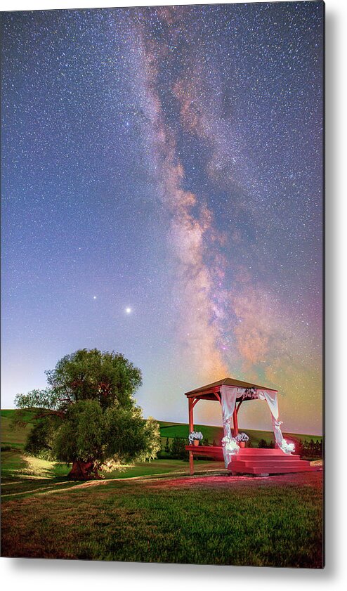  Metal Print featuring the photograph Two Planets over the Galactic Gazebo by Jeremy Tamsen