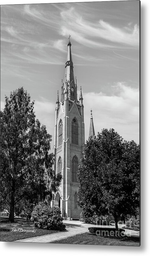 University Of Notre Dame Metal Print featuring the photograph University of Notre Dame Basilica of the Sacred Heart by University Icons