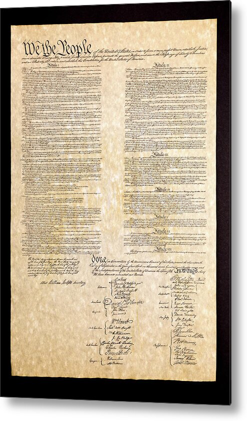 1700s Metal Print featuring the photograph US Constitution by Jack R Perry
